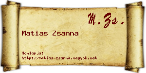 Matias Zsanna névjegykártya